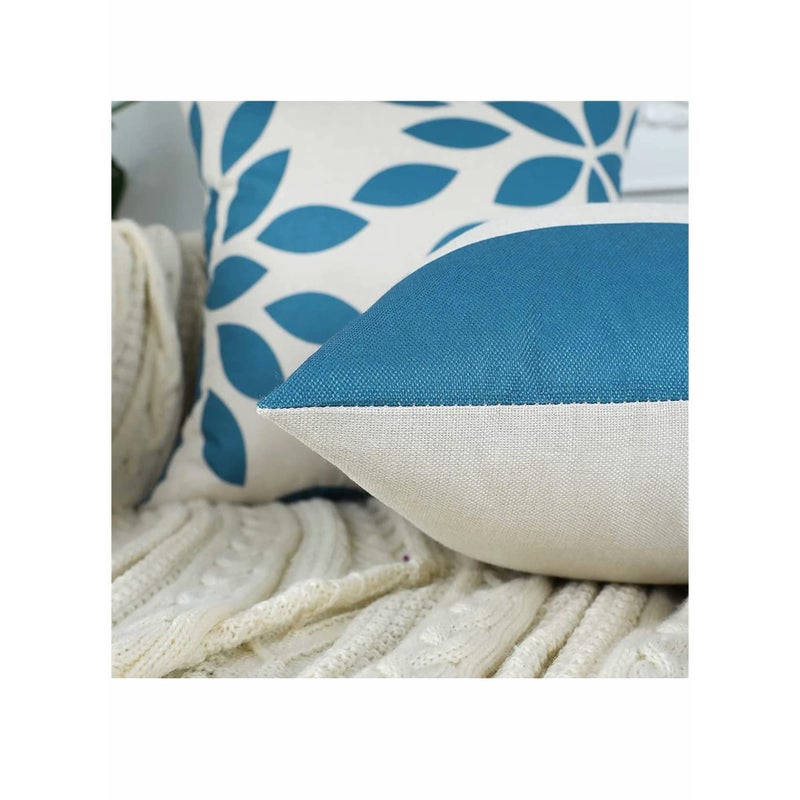 SOLARAE Throw Pillow Covers, 4 Pcs Cotton Linen Farmhouse Home Decor Square Geometric Abstract Accent Pillow Cover Decorative Cushion Modern Outdoor Indoor Pillow Case for Couch Sofa Chair - Image 4