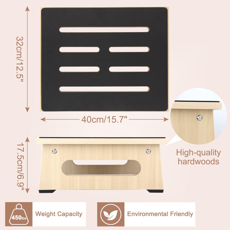 RayLove One Step Stool for Adults Seniors with Non-Slip Rubber Stepping Feet, Heavy Duty Platform Step Stools, 6.9 in Portable Bed Steps for High Beds for Bathroom, Bedroom, Kitchen & Kids Bedside Support - Image 5
