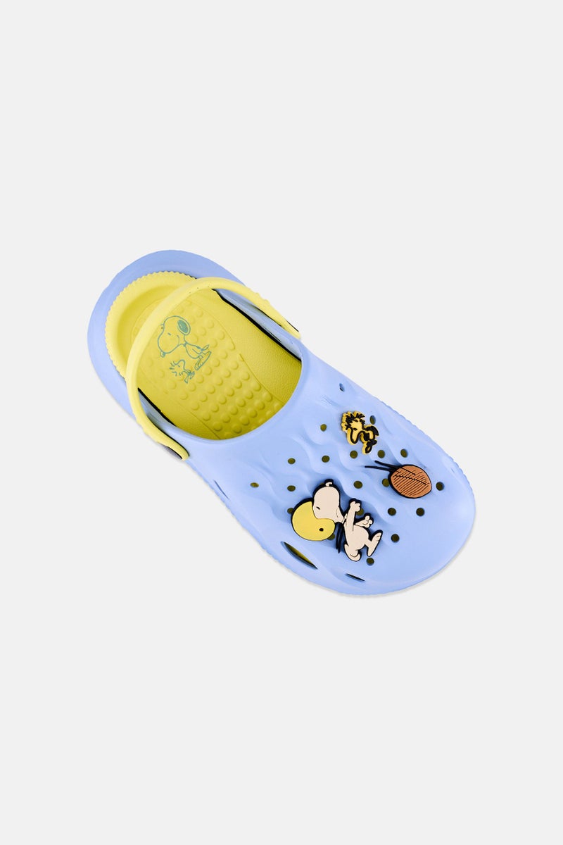 Peanuts Kids Boy Snoopy And Woodstock Slingback Clogs, Light Blue - Image 3