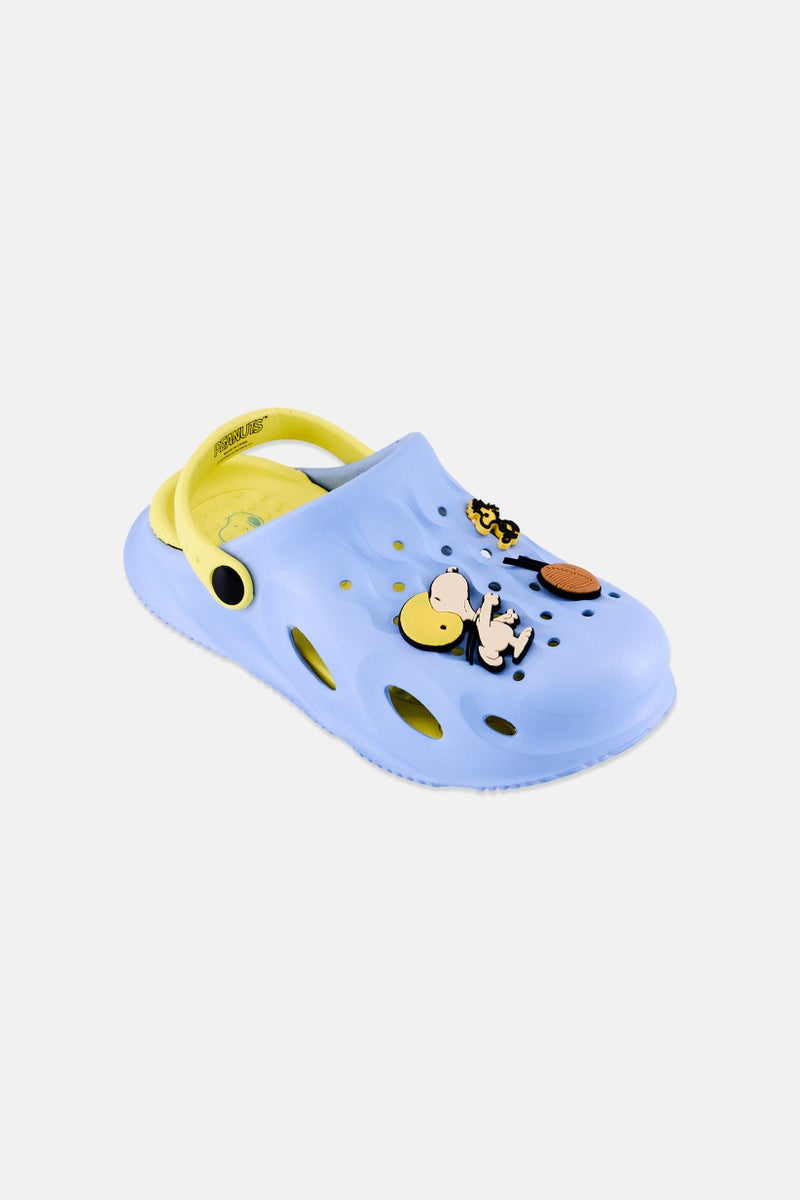 Peanuts Kids Boy Snoopy And Woodstock Slingback Clogs, Light Blue - Image 1