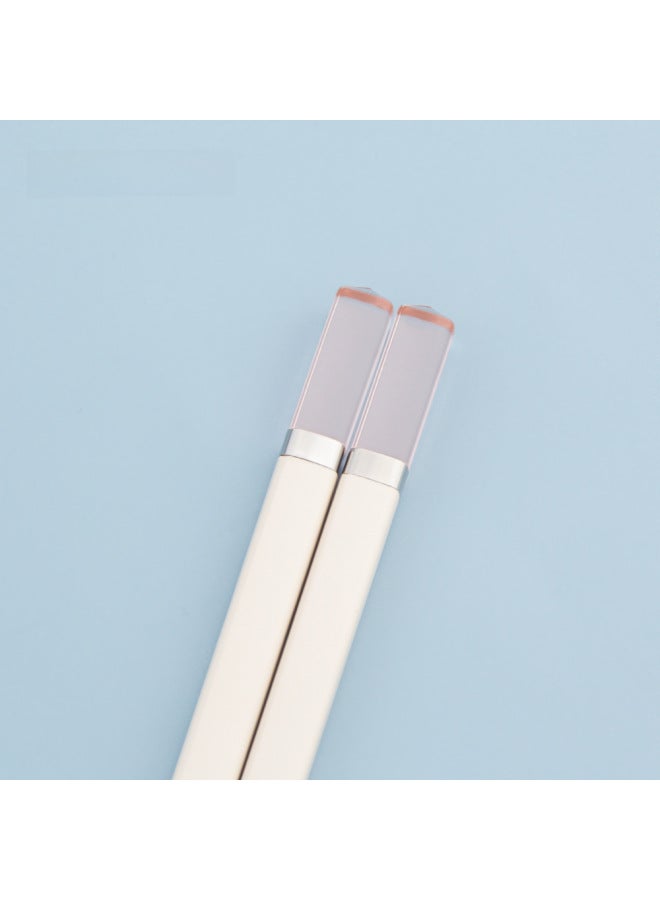 Kemando Alloy Chopsticks Amber Five-color Family Special-person Chopsticks One-person Chopsticks Home Anti-mildew High Temperature Japanese Style-Color:Transparent Blue Card 5 Pairs  - Image 5