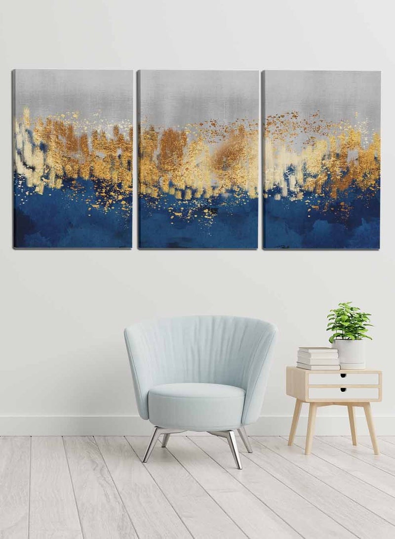 LOWHA Set Of 3 Framed Canvas Wall Arts Stretched Over Wooden Frame, Abstract Geode Resin Paintings, For Home, Living Room, Office Decor - Image 1