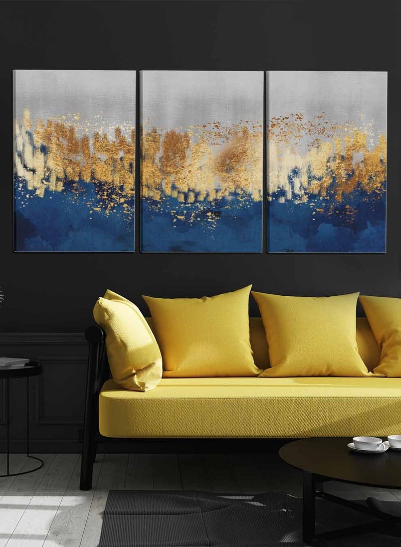 LOWHA Set Of 3 Framed Canvas Wall Arts Stretched Over Wooden Frame, Abstract Geode Resin Paintings, For Home, Living Room, Office Decor - Image 3