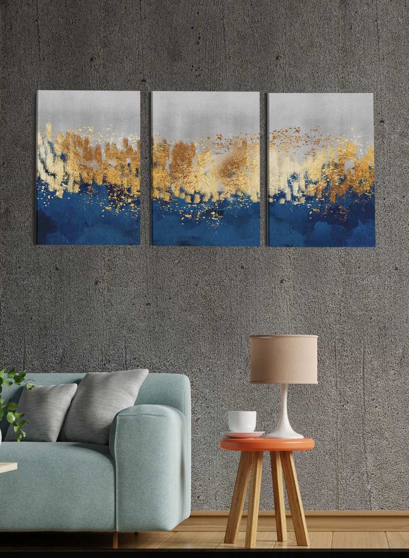LOWHA Set Of 3 Framed Canvas Wall Arts Stretched Over Wooden Frame, Abstract Geode Resin Paintings, For Home, Living Room, Office Decor - Image 4