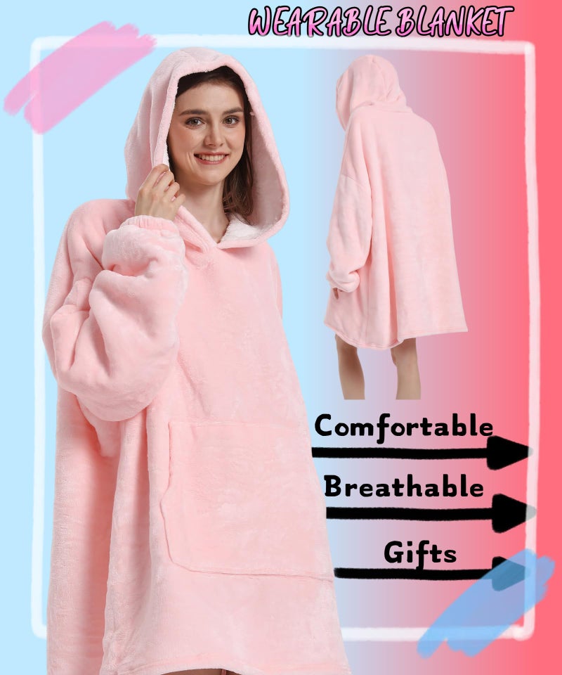Solvienne Wearable Blanket Hoodie, Men Women Soft Flannel With Oversized Pocket Christmas Halloween Cozy Lounge Wear - Image 3