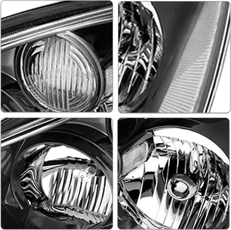SOCKIR Headlight Assembly Pair for 2005-2006 Nissan Altima Sedan - Halogen Black Headlamp with Clear Reflector - Image 4