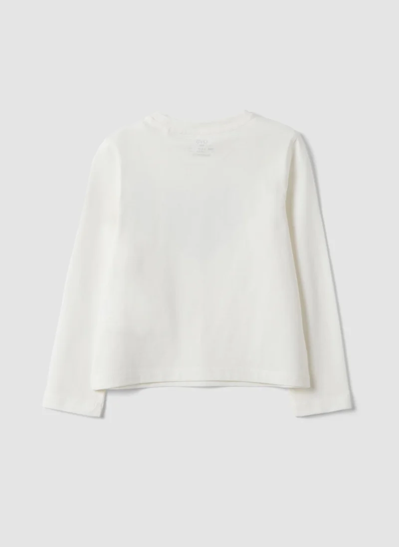 Ovs OVS White pure organic cotton girlsâ€™ T-shirt with heart print