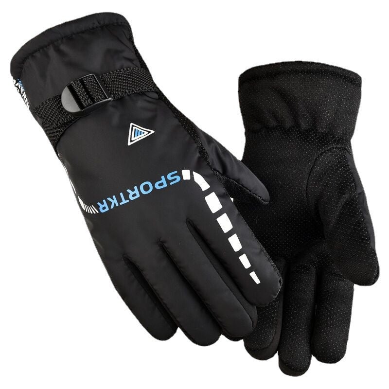 Men's Winter Warm Gloves Electric Vehicle Motorcycle Riding Gloves Velvet Thickened Outdoor Sports Ski Gloves - Image 5