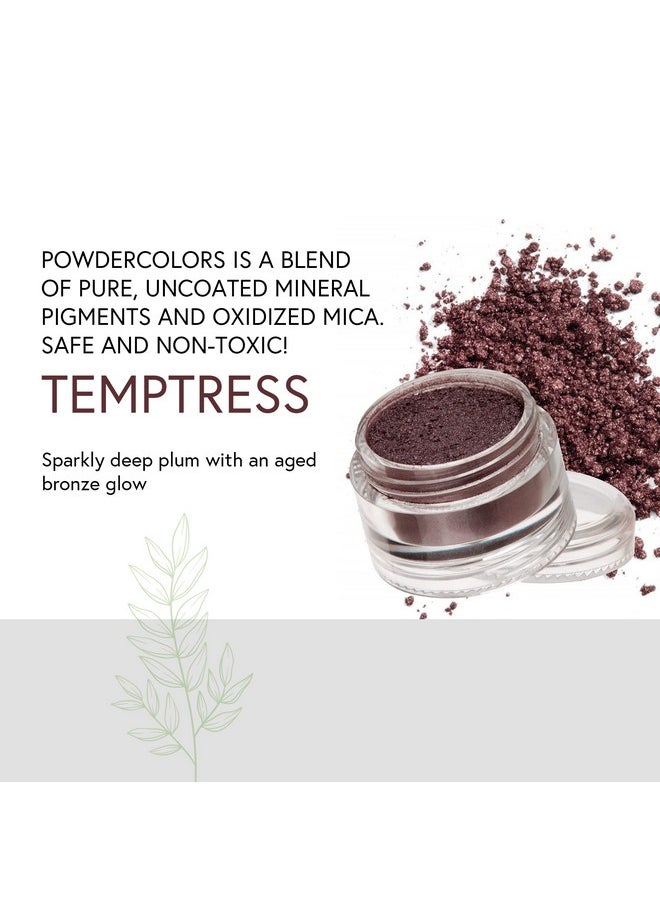Honeybee Gardens - Powdercolors Clean Mineral Eye Shadow Temptress (Sparkly Deep Plum With An Aged Bronze Glow) ; Versatile Portable & Skin Friendly 2G - Image 1