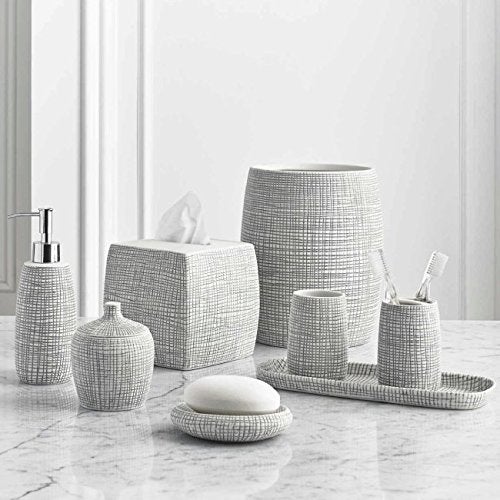 Kassatex Raffia Tumbler, Gray - Image 2