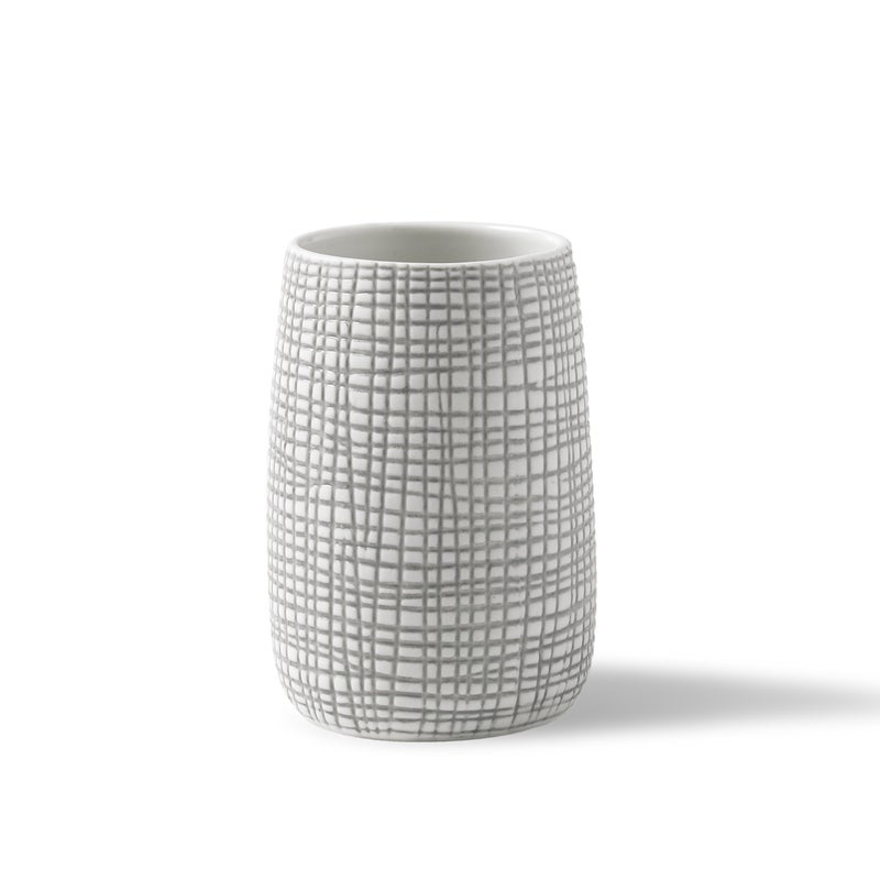 Kassatex Raffia Tumbler, Gray - Image 5