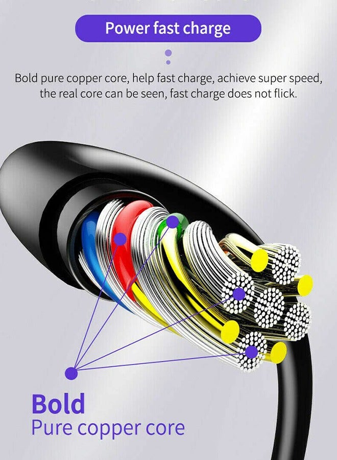 90 Degree USB C Charger Cable, 5A USB to Type C Charger 3.1 Fast Charger Charging Cable, Right Angle Data Sync Cable Compatible with Samsung Galaxy A9 A8 and All C Type Devices (Black, 2M) - Image 3