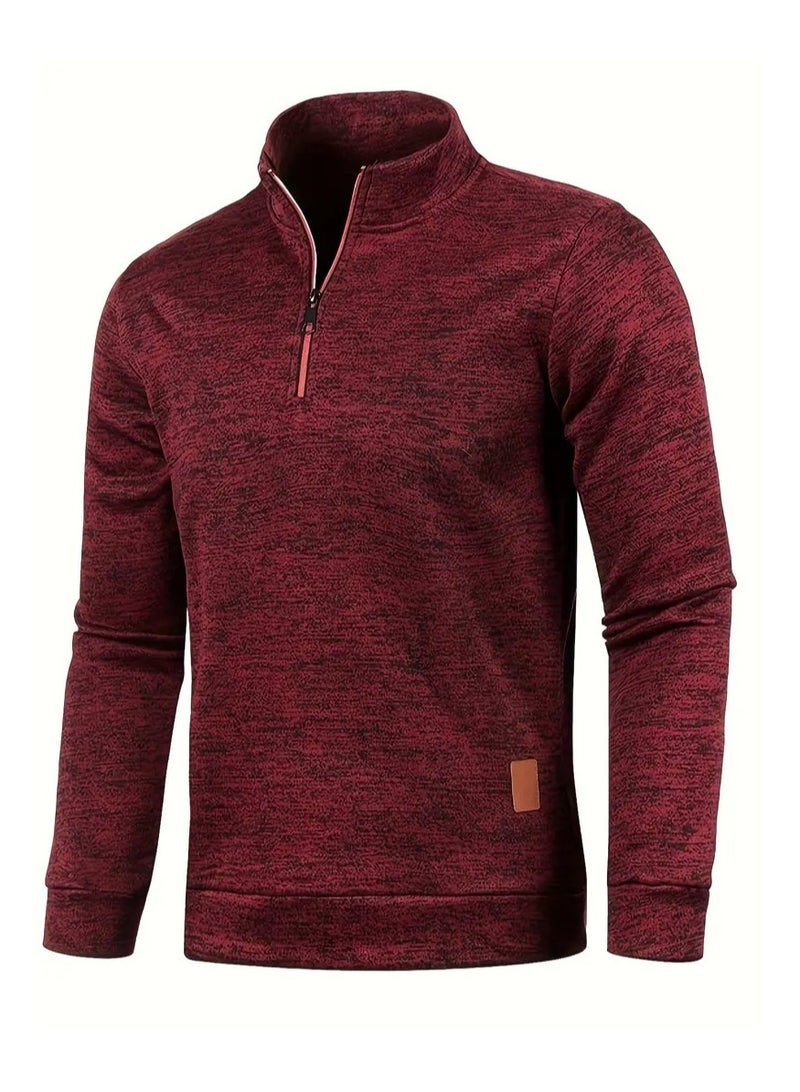 NIBEMINENT Autumn And Winter Men's Neckline Zipper Sweater Sleeve Light Fleece Stylish Top Sweater Coat - Image 2
