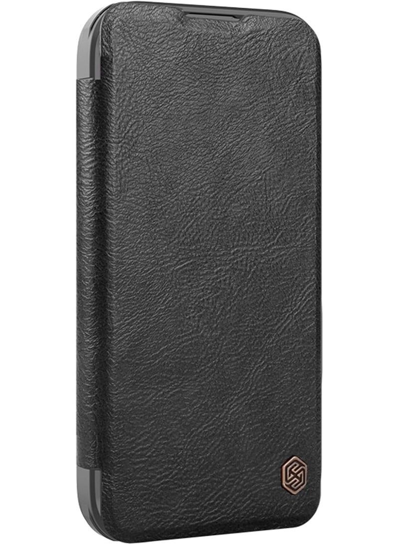 Nillkin Qin Prop Leather Series Cover Case Designed For Apple iPhone 16 Pro Max - Black - Image 5