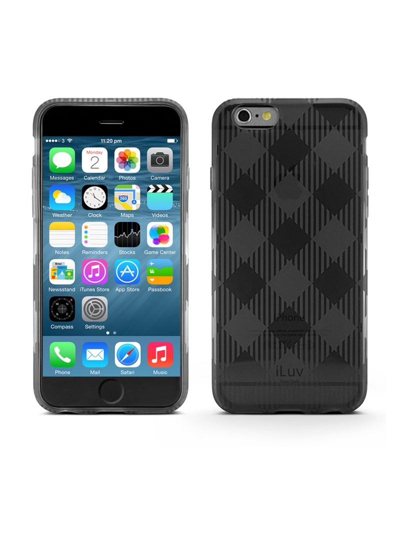 iLuv Gelato iPhone 6 Case Soft Flexible Lightweight Tpu Protective Case with Fashionable Checker Pattern - Black - Image 2