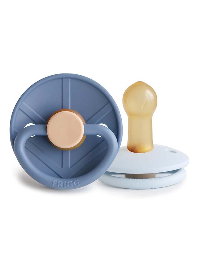 FRIGG Little Viking Silicone Baby Pacifier 0-6M 2-Pack Ocean View/Powder Blue - Size 1