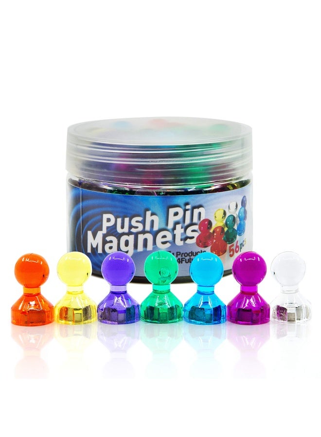 Products4Future 56 Colorful Magnets for Whiteboard 7 Assorted Color Strong Push Pin Magnets Perfect Magnetic Push Pins to use as Refrigerator Magnets Whiteboard Magnet Classroom Magnet - Image 2