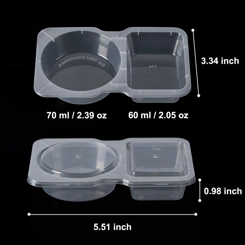 Husfunov 15 Set Reusable Snack Containers with Lids 2Compartment Snackle Box Container Portion Control for Kids Meal Prep Containers for Travel School - Image 3