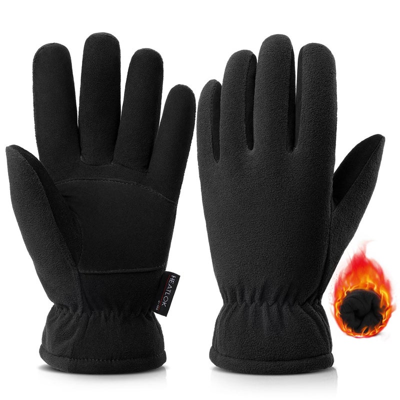 OZERO Winter Gloves for Men & Women | -30â„‰ Warm Thermal Running Cycling and Work Gloves for Men Cold Weather | Deerskin and Polar Fleece Insulated Winter Gloves Men - Image 1