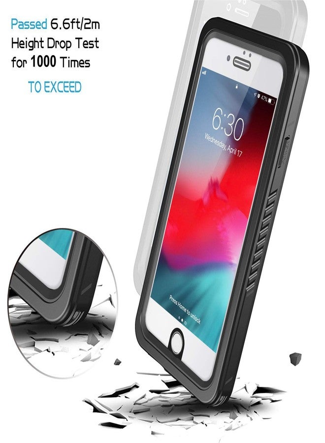 جراب Lanhiem لهاتف iPhone SE 2022 و2020، وجراب لهاتف iPhone 7 و8، وجراب مقاوم للماء والغبار بمعيار IP68 مع واقي شاشة، وغطاء حماية متين لكامل هيكل الهاتف لهاتف iPhone SE الجيل الثاني والثالث، أسود - Image 5