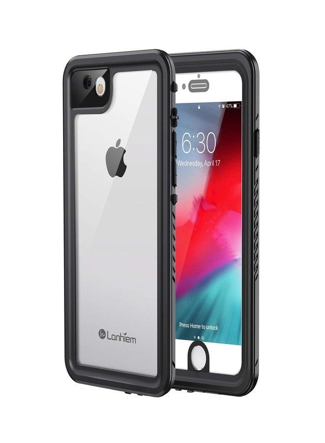 جراب Lanhiem لهاتف iPhone SE 2022 و2020، وجراب لهاتف iPhone 7 و8، وجراب مقاوم للماء والغبار بمعيار IP68 مع واقي شاشة، وغطاء حماية متين لكامل هيكل الهاتف لهاتف iPhone SE الجيل الثاني والثالث، أسود - Image 1