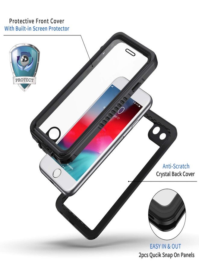 جراب Lanhiem لهاتف iPhone SE 2022 و2020، وجراب لهاتف iPhone 7 و8، وجراب مقاوم للماء والغبار بمعيار IP68 مع واقي شاشة، وغطاء حماية متين لكامل هيكل الهاتف لهاتف iPhone SE الجيل الثاني والثالث، أسود - Image 3