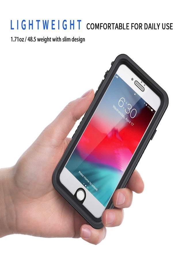 جراب Lanhiem لهاتف iPhone SE 2022 و2020، وجراب لهاتف iPhone 7 و8، وجراب مقاوم للماء والغبار بمعيار IP68 مع واقي شاشة، وغطاء حماية متين لكامل هيكل الهاتف لهاتف iPhone SE الجيل الثاني والثالث، أسود - Image 2