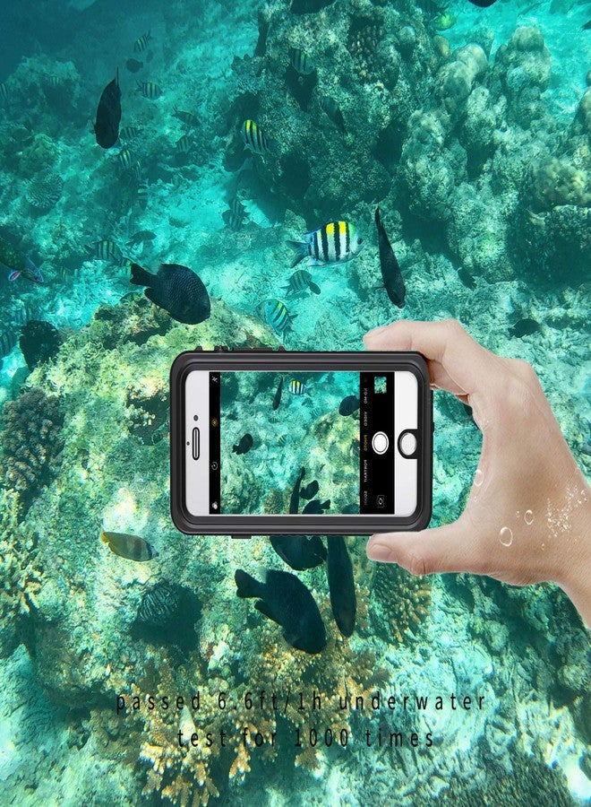 جراب Lanhiem لهاتف iPhone SE 2022 و2020، وجراب لهاتف iPhone 7 و8، وجراب مقاوم للماء والغبار بمعيار IP68 مع واقي شاشة، وغطاء حماية متين لكامل هيكل الهاتف لهاتف iPhone SE الجيل الثاني والثالث، أسود - Image 4