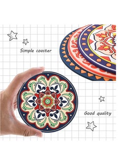 KASTWAVE Silicone Drink Coasters Set 9cm Round Non-slip Coasters 3D Texture Coasters Rubber Coffee Mug Pad Decorative Cup Coasters Retro Style Coasters Tea Cup Mat for Hot and Cold Drinks(6 Pcs)  - Image 2