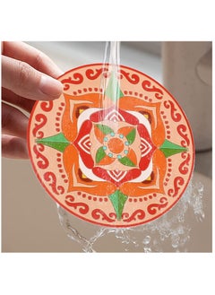 KASTWAVE Silicone Drink Coasters Set 9cm Round Non-slip Coasters 3D Texture Coasters Rubber Coffee Mug Pad Decorative Cup Coasters Retro Style Coasters Tea Cup Mat for Hot and Cold Drinks(6 Pcs)  - Image 5