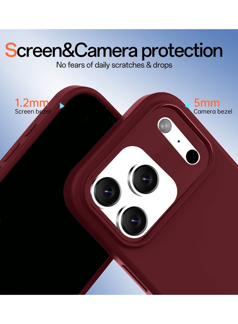 JAJEEK Apple iPhone 17 Pro 5G 2025 Soft Liquid Silicone Case Cover (MCRPSN) - Maroon - Image 4