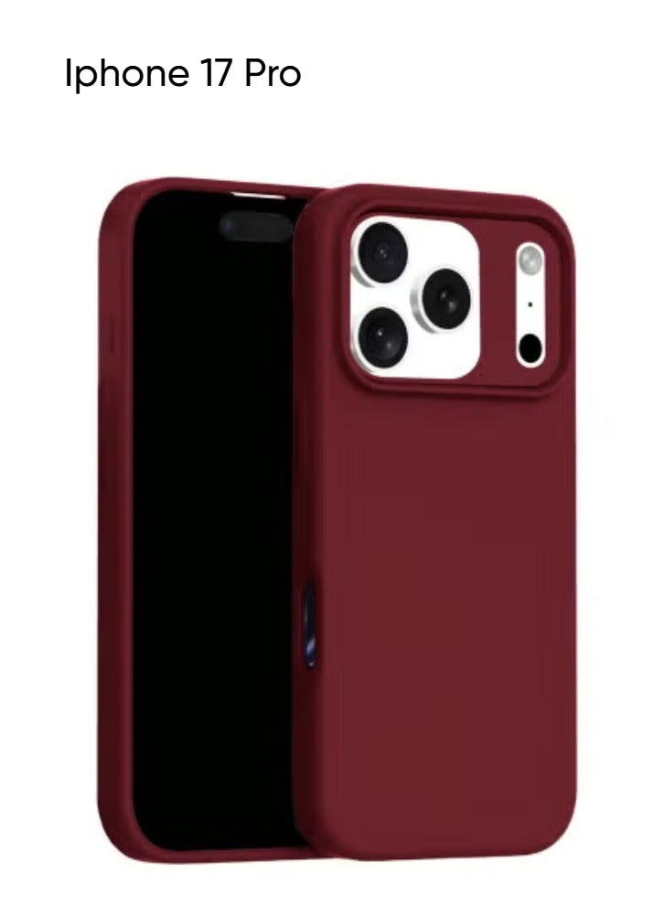 JAJEEK Apple iPhone 17 Pro 5G 2025 Soft Liquid Silicone Case Cover (MCRPSN) - Maroon - Image 1