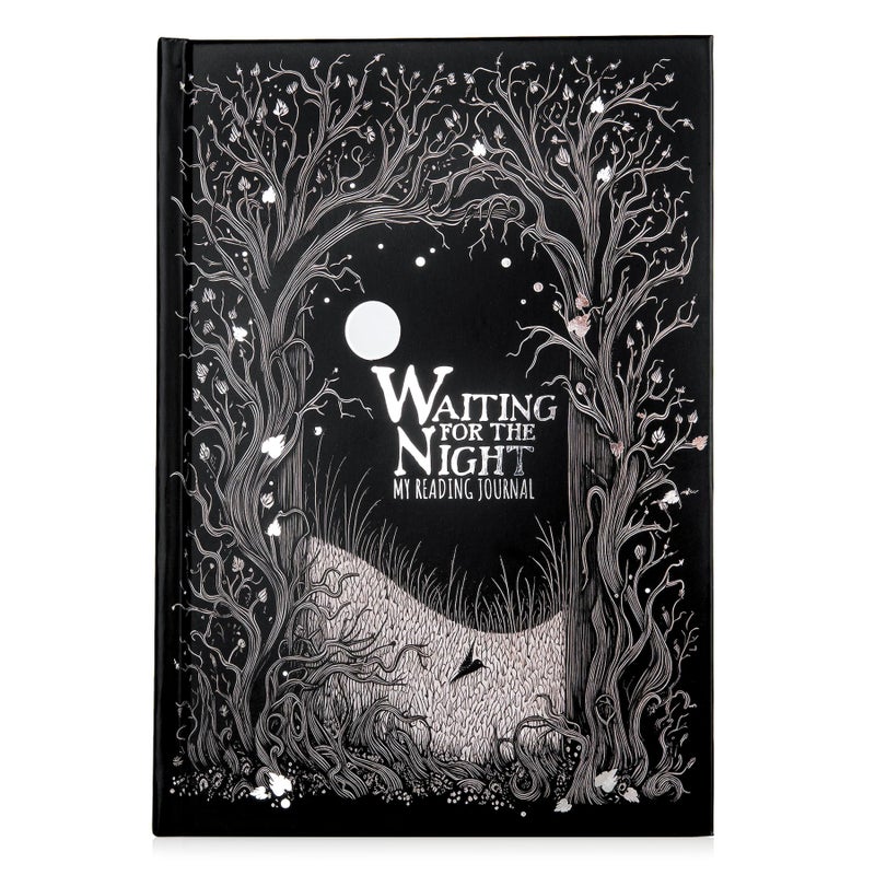 Conquest Journals Waiting for the Night Readers Journal, Gothic Inspired, Journaling for Reading, 150 Pages, 6'' x 8.5'', Lay-Flat Binding, 2 Ribbon Bookmarks & 1 Bookish Sticker Sheet, Gothcore Merch - Image 1