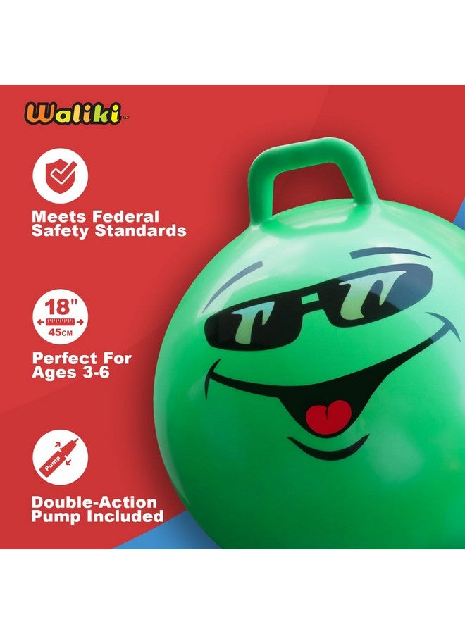 WALIKI Hop Ball Toy for Boys and Girls 3 4 5 and 6 Years old | 18” Green Hopper Jumping Therapy Ball for Kids | Outdoor Toys for Kids Who Love Hopping - Image 3