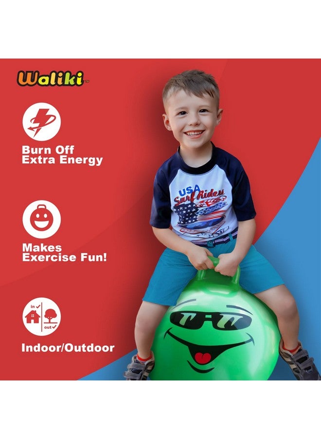 WALIKI Hop Ball Toy for Boys and Girls 3 4 5 and 6 Years old | 18” Green Hopper Jumping Therapy Ball for Kids | Outdoor Toys for Kids Who Love Hopping - Image 2