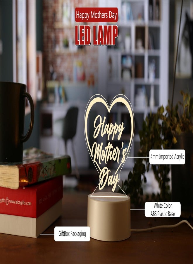 AICA Happy Mother Day LED Lamp (White Base) | Happy Mother�s Day Gifts for Mom Mummy Mother in Law Maa Amma | Best Gift for Mom - Image 2