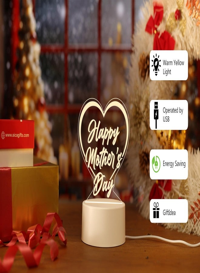 AICA Happy Mother Day LED Lamp (White Base) | Happy Mother�s Day Gifts for Mom Mummy Mother in Law Maa Amma | Best Gift for Mom - Image 3