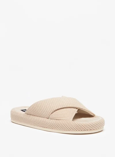 DUCHINI Men Textured Bedroom Slide Slippers