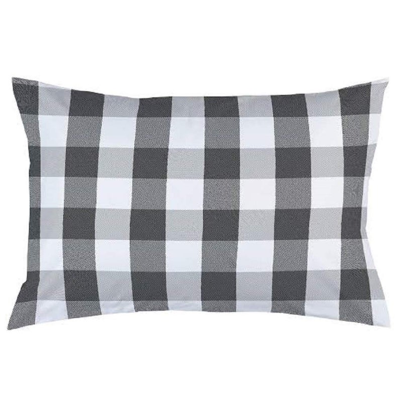 ATOOTFUSION 100% Recyclable Black Hosiery Gingham Plaid Cotton Bed Pillow – 16" x 26" | Medium Firm Support for Neck Alignment | Buffalo Check Multicolor Design (Set of 1) - Image 3