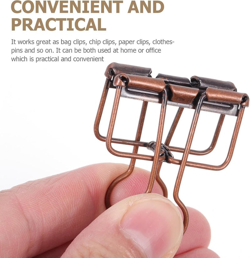 NUOBESTY Scrapbook Binder 6 Pcs Metal Wire Binder Clips Hollow Out Paper Binder Clip Invoice Bill Clamps Paper Organizer for Office School Accessories Files Documents Tickets Office Binders - Image 3