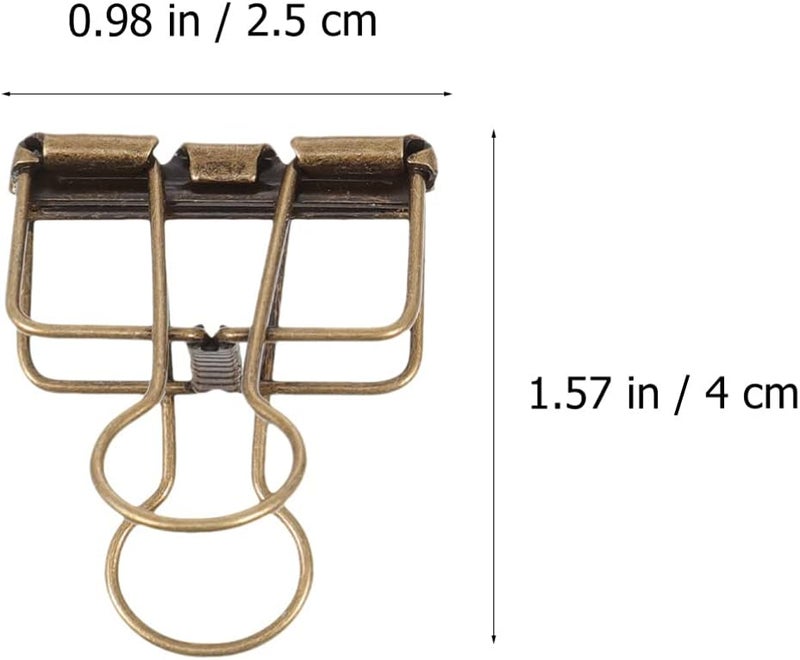 NUOBESTY Scrapbook Binder 6 Pcs Metal Wire Binder Clips Hollow Out Paper Binder Clip Invoice Bill Clamps Paper Organizer for Office School Accessories Files Documents Tickets Office Binders - Image 4