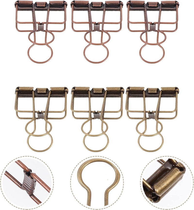 NUOBESTY Scrapbook Binder 6 Pcs Metal Wire Binder Clips Hollow Out Paper Binder Clip Invoice Bill Clamps Paper Organizer for Office School Accessories Files Documents Tickets Office Binders - Image 5