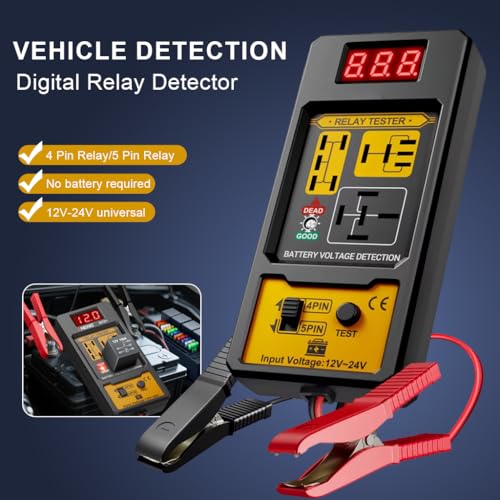 STHIRA® 12V/24V Car Battery Tester 4/5-Pin Relay Tester with LED Indicator Battery Troubleshooting Device Battery Analyzer Universal Vehicle Battery Tester for Motorcycle, Car, Trucks, Boat, RV - Image 2