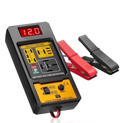 STHIRA® 12V/24V Car Battery Tester 4/5-Pin Relay Tester with LED Indicator Battery Troubleshooting Device Battery Analyzer Universal Vehicle Battery Tester for Motorcycle, Car, Trucks, Boat, RV - Image 1