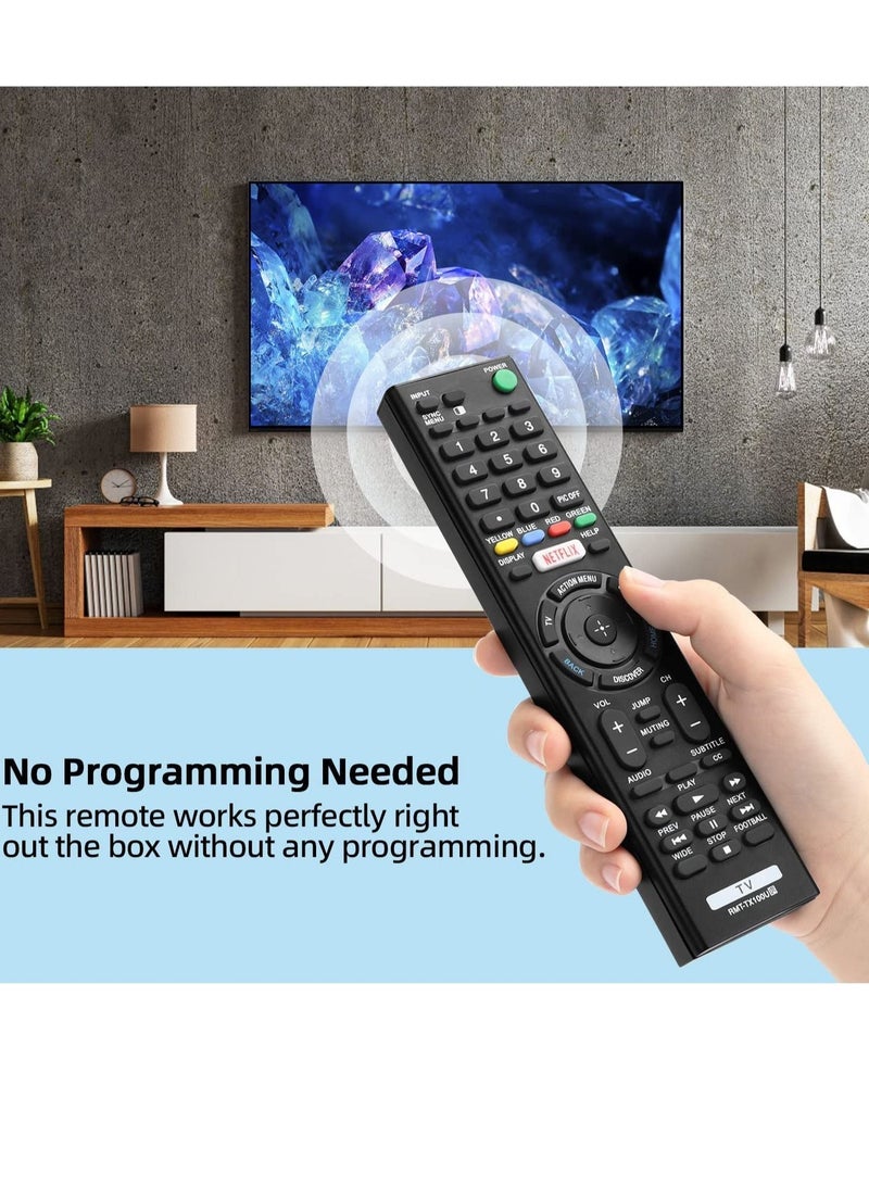 جهاز تحكم عن بعد عالمي RMT-TX100U بديل لجهاز تحكم تلفاز سوني - لجميع تلفزيونات سوني LCD LED UHD HDTV برافيا الذكية مع زر نتفليكس - Image 4