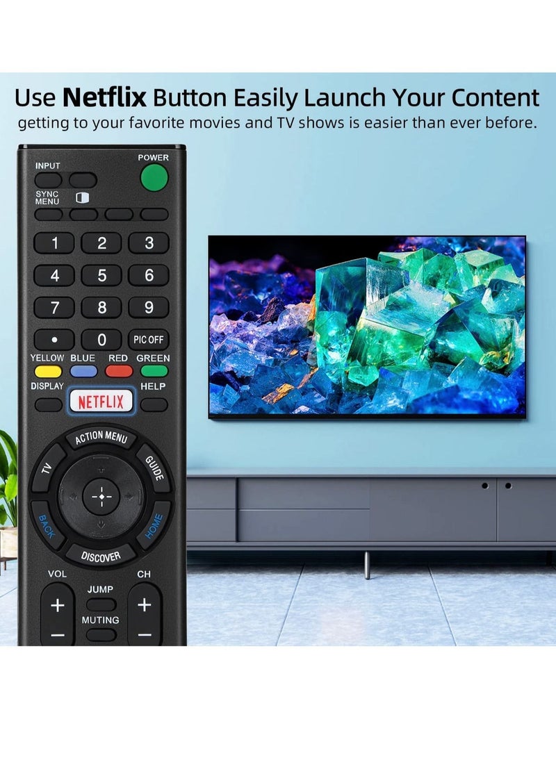 جهاز تحكم عن بعد عالمي RMT-TX100U بديل لجهاز تحكم تلفاز سوني - لجميع تلفزيونات سوني LCD LED UHD HDTV برافيا الذكية مع زر نتفليكس - Image 3