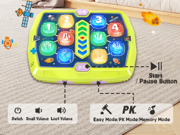 TooLion Toddlers Toys Age 38 Hammer Mole Game Toys for 3 4 5 6 7 Year Old Boys with 3 ModesInteractive Toddler Boy Girl Toys with 2 Hammers Sound  Light Birthday Xmas Gift for 310 Year Old Boys Girls - Image 5