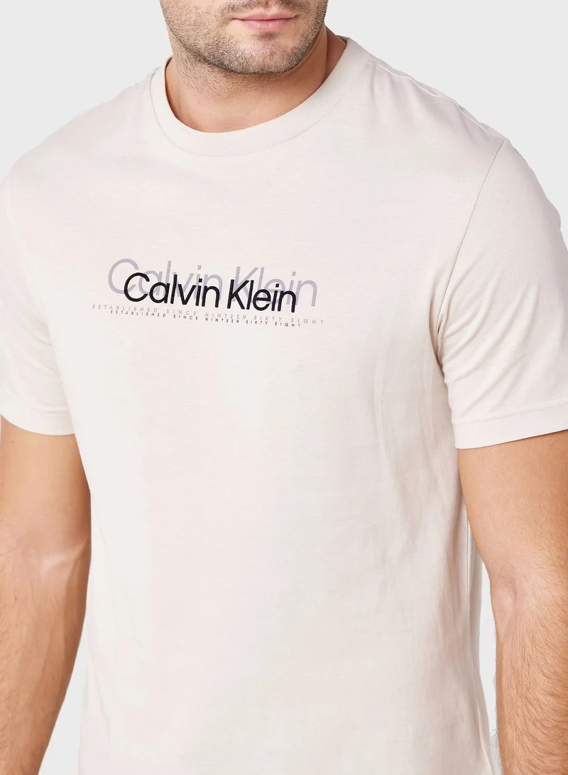 CALVIN KLEIN Logo Crew Neck T-Shirt