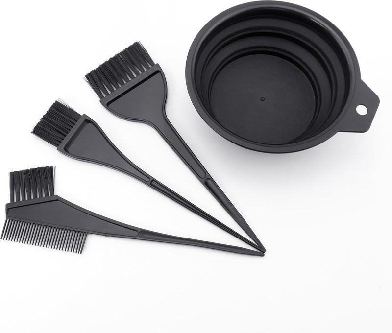 Quacc Hair Coloring Dyeing Kit, 4 PCS Hair Dye Brushes Tools Color Mixing Bowl and Brush for DIY Home Salon (Black) - Image 4
