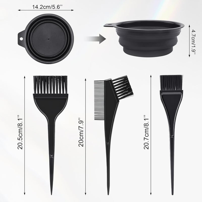 Quacc Hair Coloring Dyeing Kit, 4 PCS Hair Dye Brushes Tools Color Mixing Bowl and Brush for DIY Home Salon (Black) - Image 3